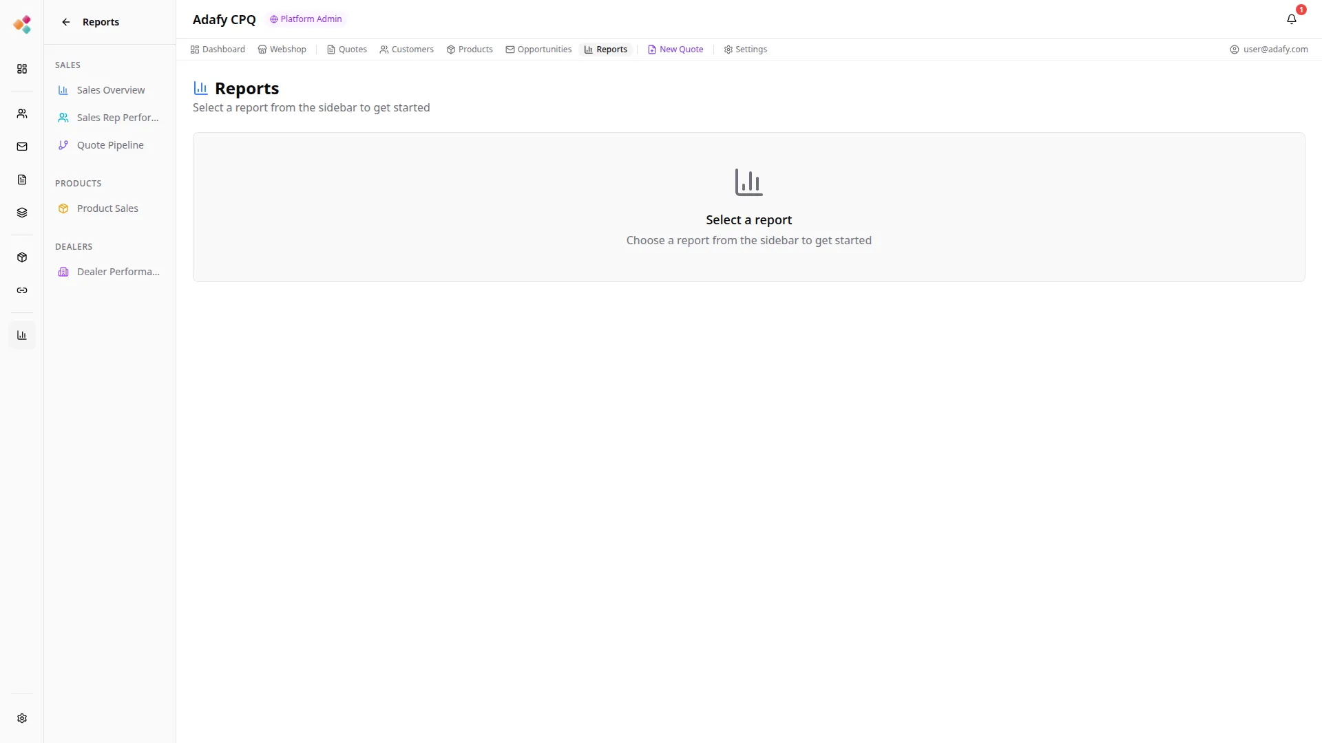 Adafy CPQ Myynnin raportointi ja analytiikka
