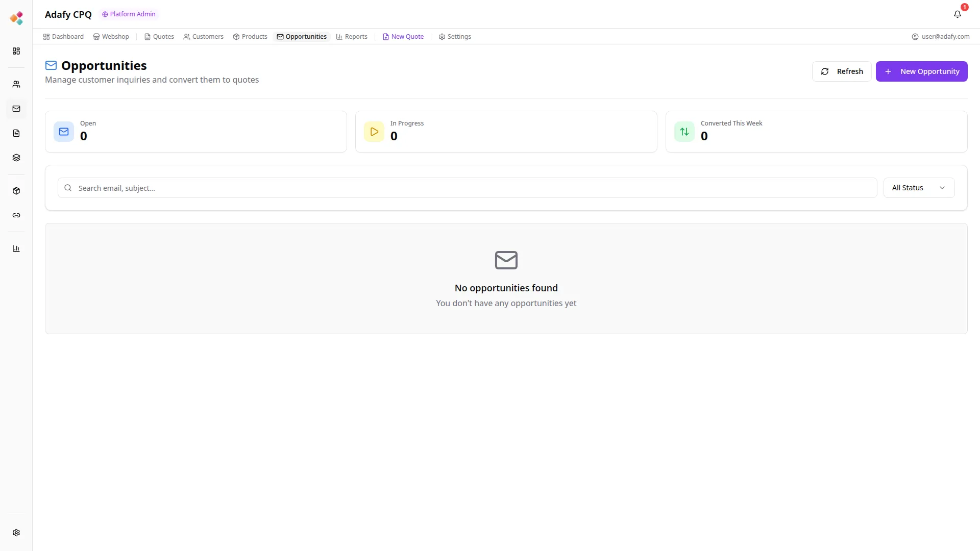 Adafy CPQ Myyntiputki ja CRM