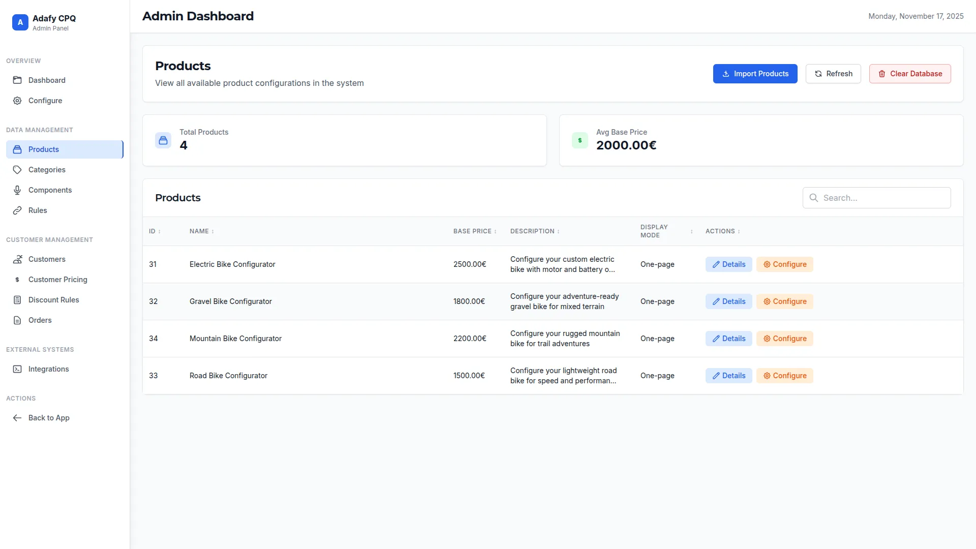Adafy CPQ tuotteiden ja hinnoittelun hallinta