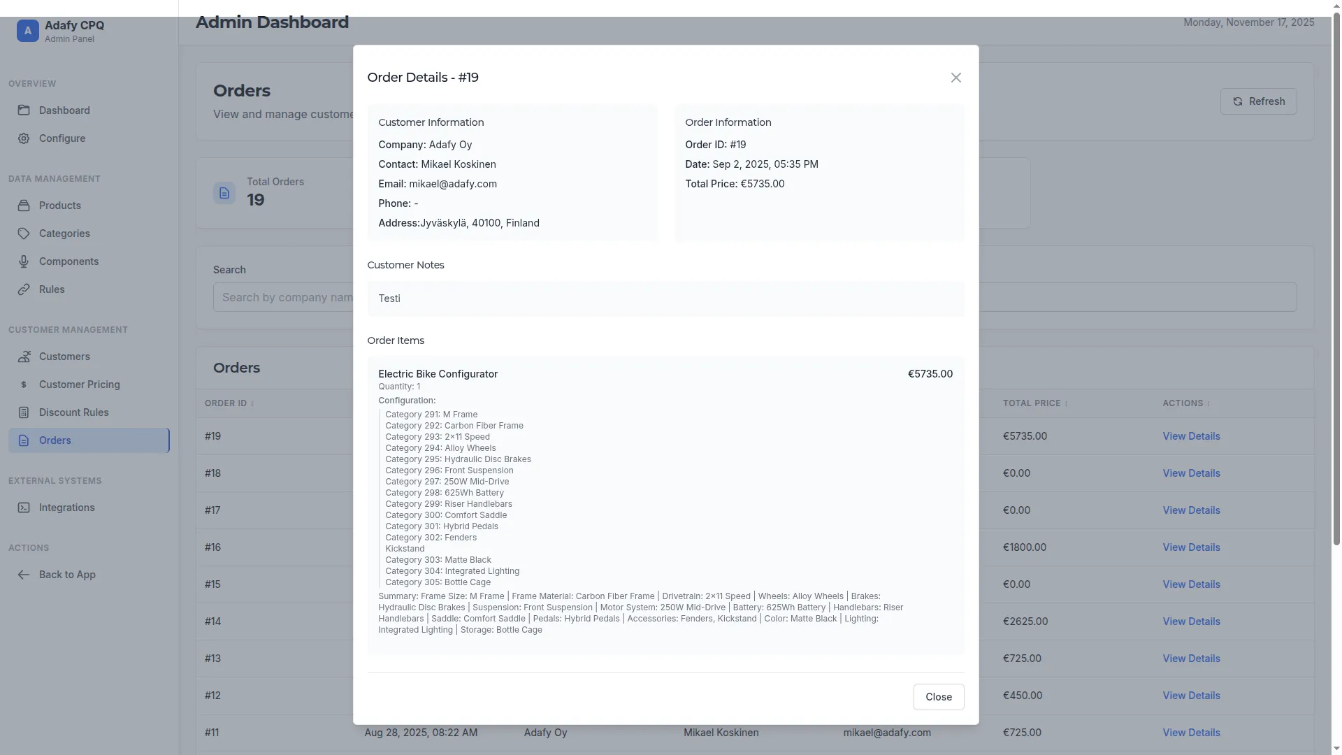 Adafy CPQ PDF-tarjous